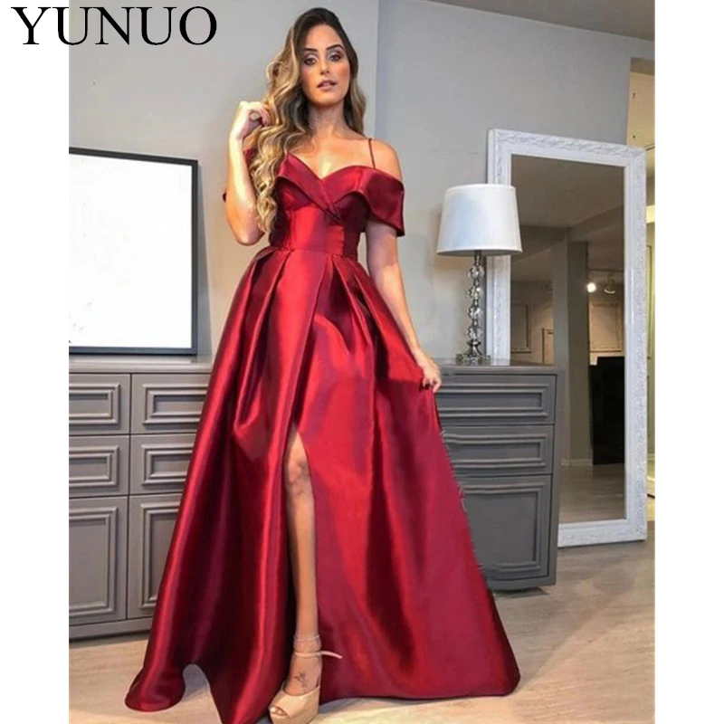 YuNuo Burgundy Long Formal Dresses 2019 Elegant A Line High Split Satin Prom Dress Party Gowns Pageant Gowns N30
YuNuo Burgundy Long Formal Dresses 2019 Elegant A Line High Split Satin Prom Dress Party Gowns Pageant Gowns N30