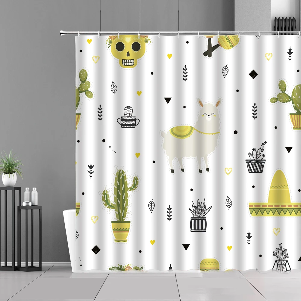 Children's Shower Curtain Tropical Plant Cactus Print Bedroom Bathroom Curtains Home Decor Waterproof Polyester Cloth With Hooks
Children's Shower Curtain Tropical Plant Cactus Print Bedroom Bathroom Curtains Home Decor Waterproof Polyester Cloth With Hooks