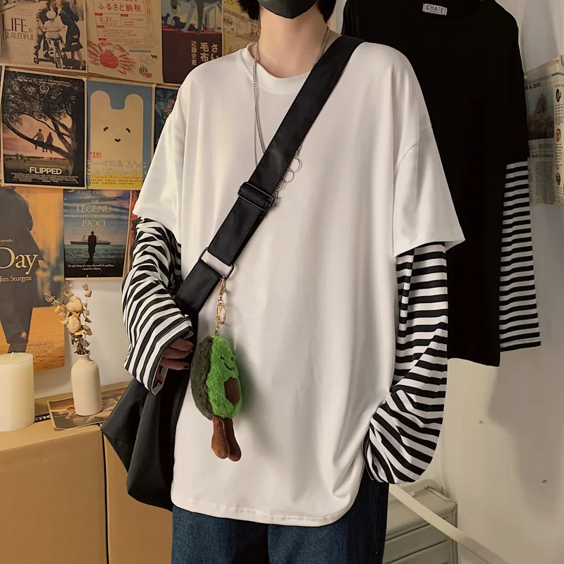 Autumn Stitching Striped Long-Sleeve Loose T-Shirt Solid Color All-Match Oversized Clothes Hip-Hop Style Funny Streetwear
Autumn Stitching Striped Long-Sleeve Loose T-Shirt Solid Color All-Match Oversized Clothes Hip-Hop Style Funny Streetwear