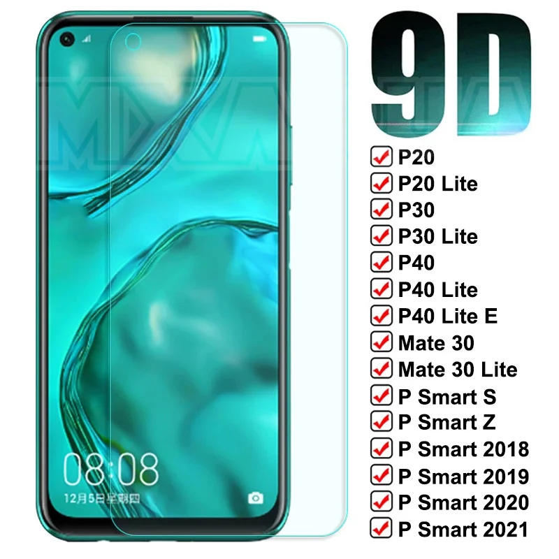 Защитное стекло 9D для Huawei Mate 30 P30 P40 Lite E защитная пленка экрана P20 Pro P10 P Smart Z S 2021