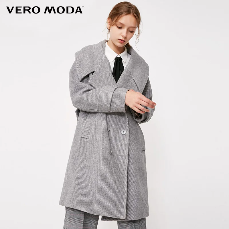 Vero Moda весеннее двубортное пальто воротник с отворотами куртка | 318327565 Женская