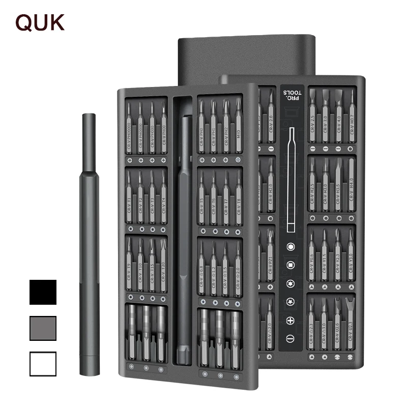 QUK набор высокоточных отвёрток 63 в 1 Магнитный Torx шестигранные Биты Phillips Винт