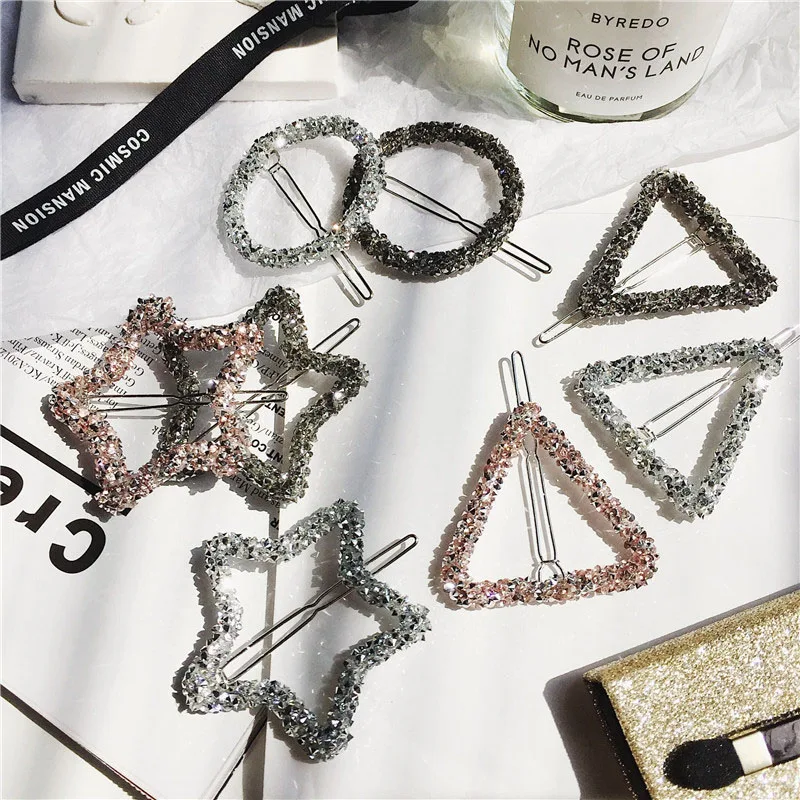 1Pcs Fashion Crystal Rhinestones Hairpin Star Triangle Round Shape Women Hair Clips Frog Barrettes Hair Styling Accessories J36
1Pcs Fashion Crystal Rhinestones Hairpin Star Triangle Round Shape Women Hair Clips Frog Barrettes Hair Styling Accessories J36
