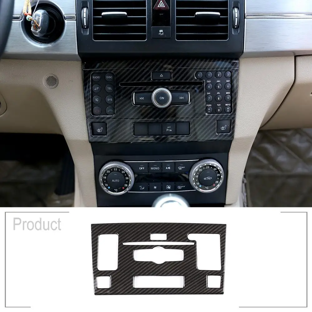 

ABS Chrome Carbon Fiber Car Volume CD Mode Frame Trim For Mercedes benz GLK Class X204 2010 2011 2012 Accessories