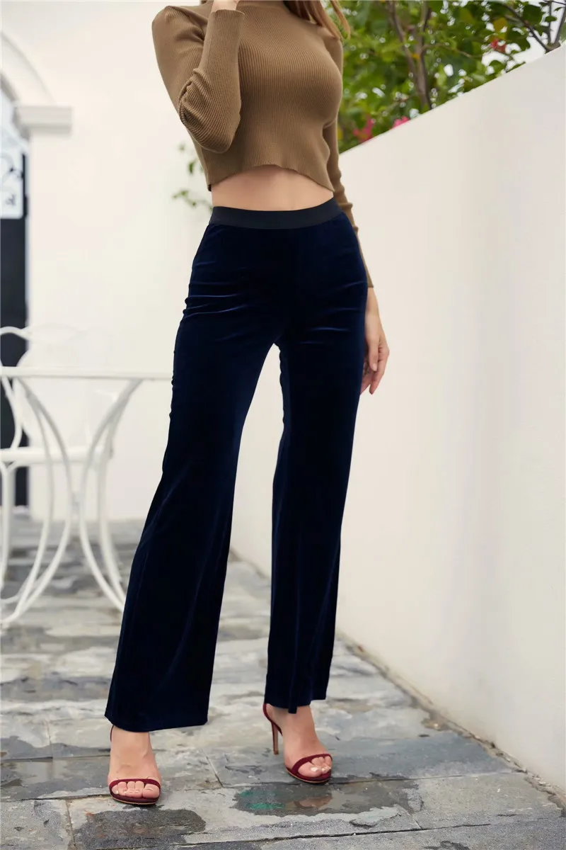 Spring new fashion street velvet stretch high waist casual pants women, was thin and versatile solid color wide leg pants ladies
Spring new fashion street velvet stretch high waist casual pants women, was thin and versatile solid color wide leg pants ladies