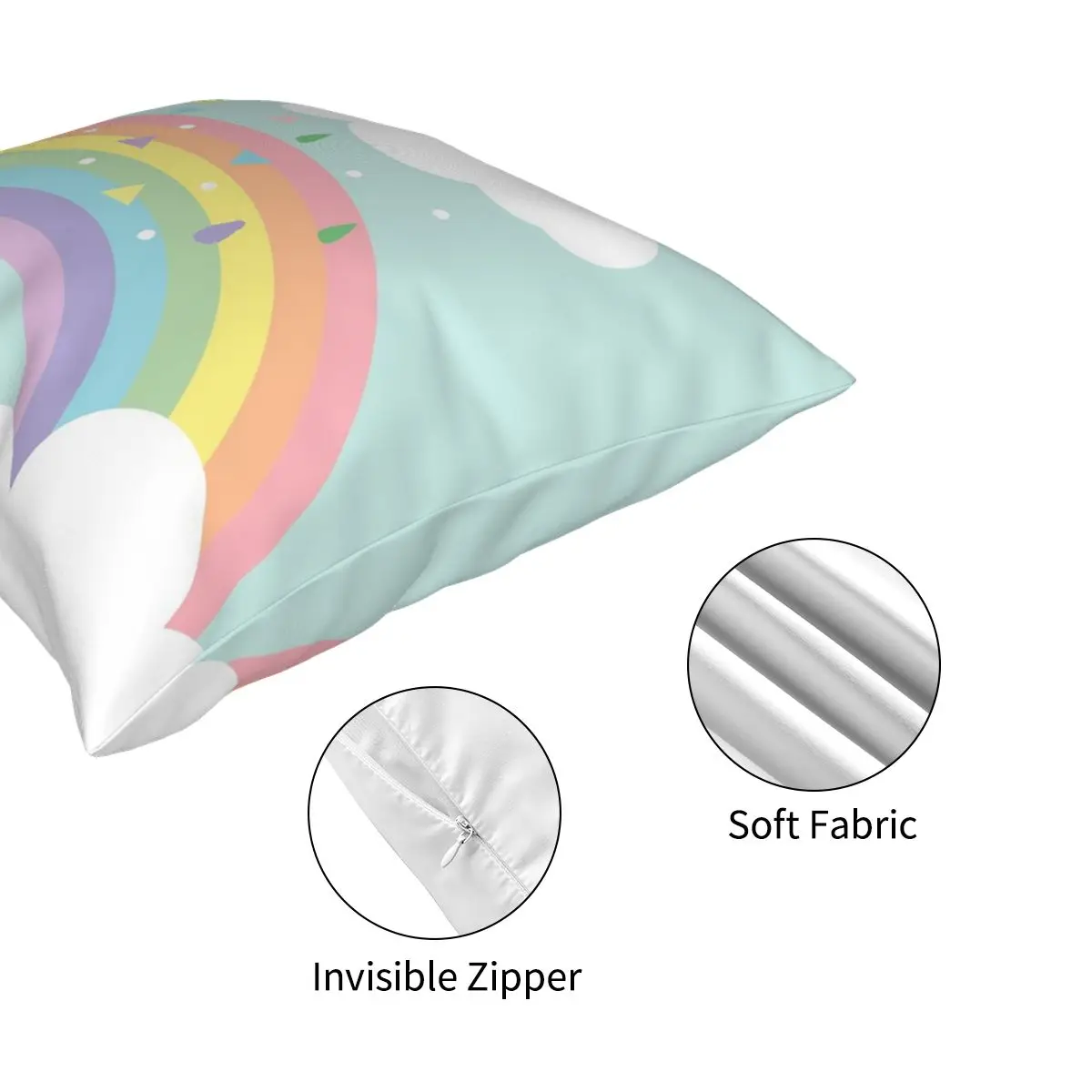 Rainbow Happy Little Cloud Pastel Square Pillowcase Printed Zip Decor Throw Pillow Case Car Cushion Case 45*45cm 
Rainbow Happy Little Cloud Pastel Square Pillowcase Printed Zip Decor Throw Pillow Case Car Cushion Case 45*45cm