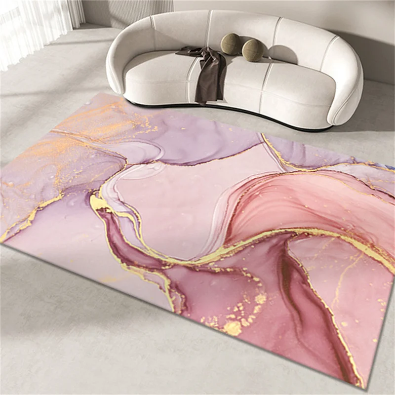 Ковры для гостиной розовое золото картина маслом моющийся декоративный