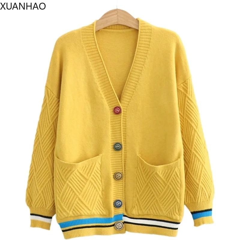 Женский вязаный кардиган на пуговицах XUANHAO, разноцветный лоскутный Топ с длинным рукавом на осень и зиму, повседневная верхняя одежда, пальт...
Женский вязаный кардиган на пуговицах XUANHAO, разноцветный лоскутный Топ с длинным рукавом на осень и зиму, повседневная верхняя одежда, пальт...