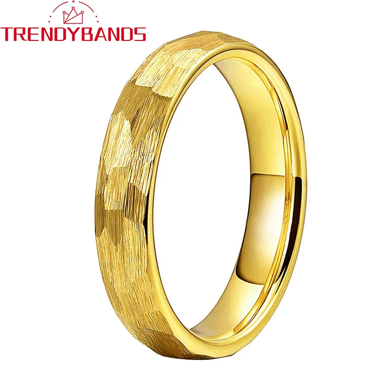 4mm Gold Hammered Tungsten Ring Wedding Band For Men Women Domed Brushed Finish Comfort Fit
4mm Gold Hammered Tungsten Ring Wedding Band For Men Women Domed Brushed Finish Comfort Fit