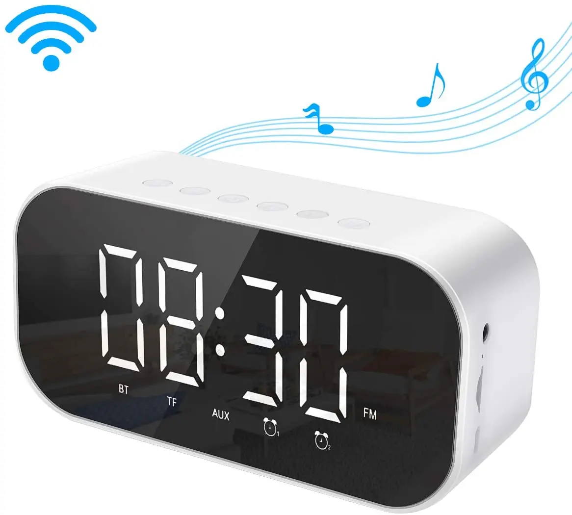 Digital Alarm Clock with Bluetooth Speaker Radio Alarm Clock Electronic Dual Sides Alarm Clocks Support Snooze Function FM Radio 
Digital Alarm Clock with Bluetooth Speaker Radio Alarm Clock Electronic Dual Sides Alarm Clocks Support Snooze Function FM Radio