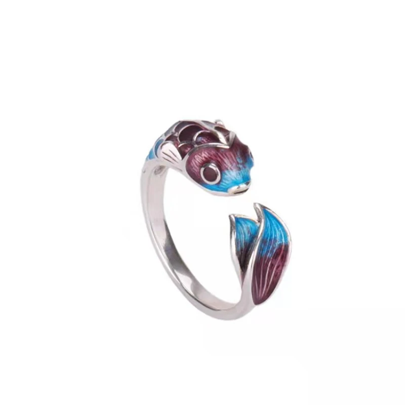 MFY Vintage Copper Enamel Fish Koi Open Ring For Women Fashion Party Jewelry Female Single Rings Accessories
MFY Vintage Copper Enamel Fish Koi Open Ring For Women Fashion Party Jewelry Female Single Rings Accessories