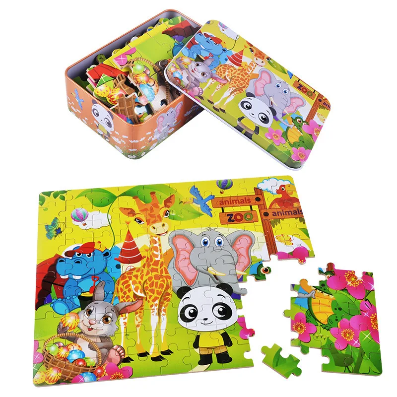 New 100 Pieces Wooden Puzzle Toys with Iron Box Kids Cartoon Animal Wood Puzzles Educational Toys for Children Christmas Gifts
New 100 Pieces Wooden Puzzle Toys with Iron Box Kids Cartoon Animal Wood Puzzles Educational Toys for Children Christmas Gifts