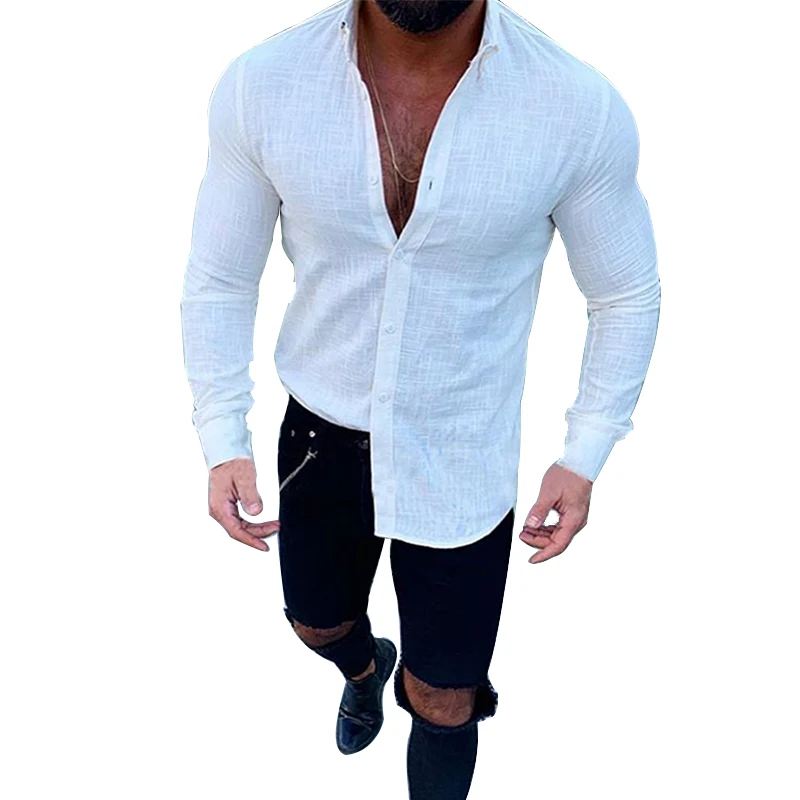2021 Linen Button Lapel Cardigan Men's Solid Color Casual Long Sleeve Slim Fitting Shirt Male White Black Yellow Orange
2021 Linen Button Lapel Cardigan Men's Solid Color Casual Long Sleeve Slim Fitting Shirt Male White Black Yellow Orange
