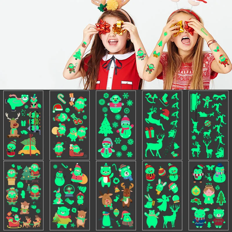 10pcs Christmas Glowing Temporary Tattoo Stickers Santa Claus Snowflake Luminous Tattoo Children Body Art Tattoo Christmas Decor
10pcs Christmas Glowing Temporary Tattoo Stickers Santa Claus Snowflake Luminous Tattoo Children Body Art Tattoo Christmas Decor