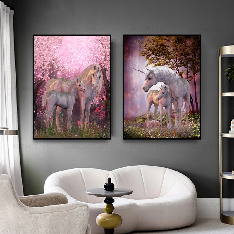 Pink Flower Tree Wonderland Unicorn Myth Animal Posters and Prints Wall Art Horse Pictures Living Room Decoration Forest Cuadros
Pink Flower Tree Wonderland Unicorn Myth Animal Posters and Prints Wall Art Horse Pictures Living Room Decoration Forest Cuadros