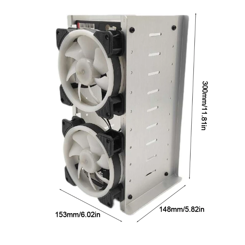R58A 10 Bay Hard Drive Cage 3.5in Rustproof Hard Drive Tray Rack Aluminum Alloy PC Classic HDD Stacking Bracket with Fans
R58A 10 Bay Hard Drive Cage 3.5in Rustproof Hard Drive Tray Rack Aluminum Alloy PC Classic HDD Stacking Bracket with Fans
