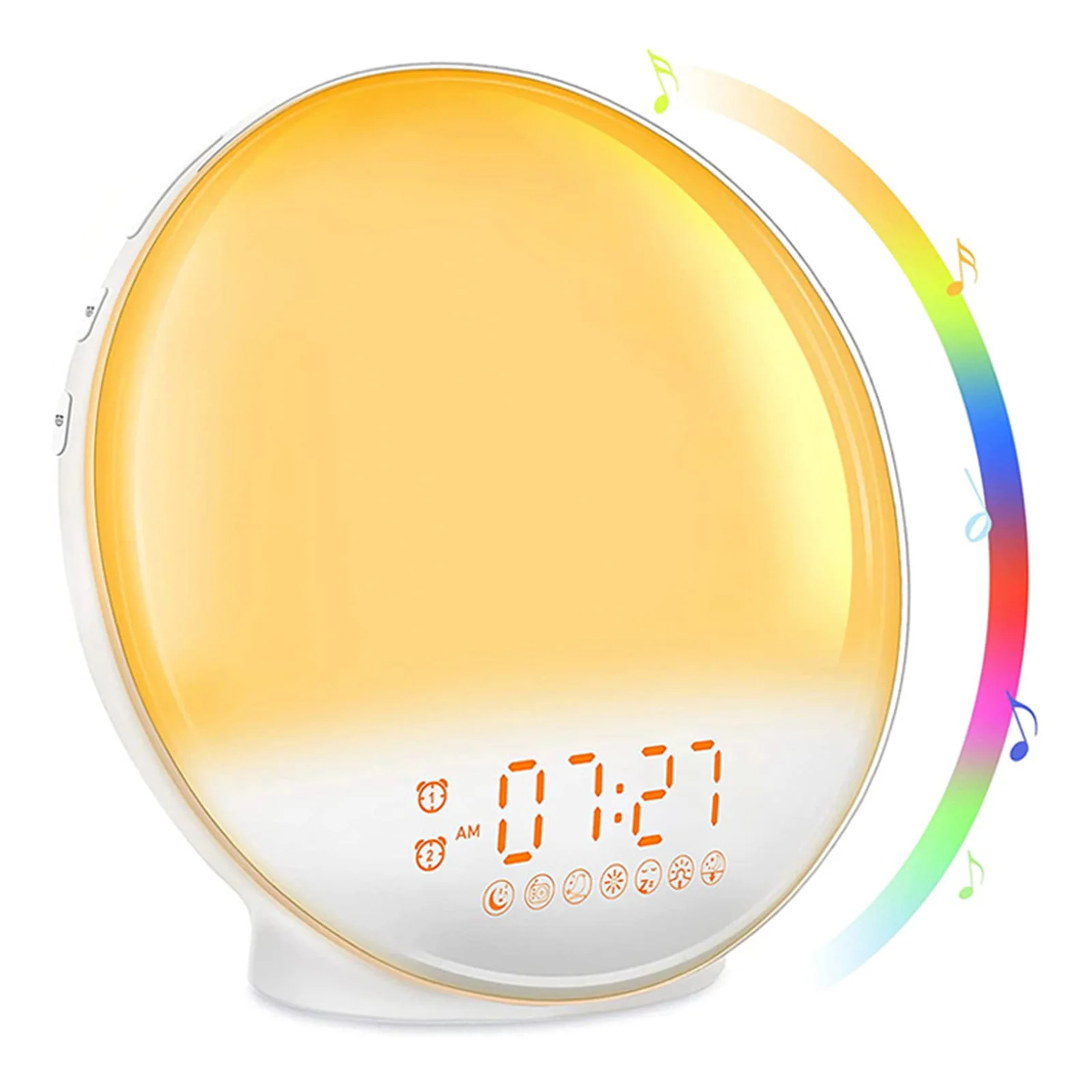 Wake Up Light Sunrise/Sunset Simulation Alarm Clock With 2 Alarm Times Options, 7 Ringtones Snooze FM Radio Electronic Clock
Wake Up Light Sunrise/Sunset Simulation Alarm Clock With 2 Alarm Times Options, 7 Ringtones Snooze FM Radio Electronic Clock