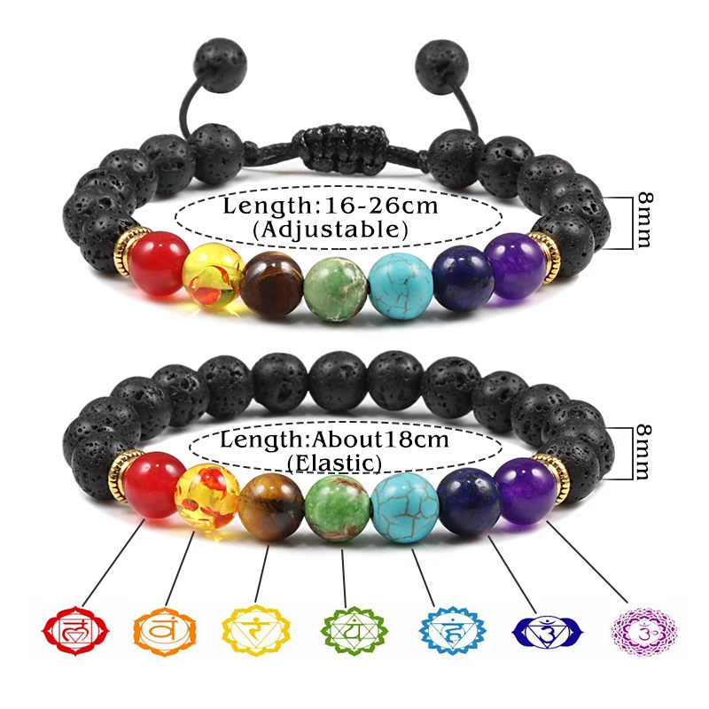 7 Chakra Bracelet Men Black Lava Tiger Eye Stones Healing Balance Beads Reiki Buddha Prayer Natural Stone Yoga Bracelets Bangles
7 Chakra Bracelet Men Black Lava Tiger Eye Stones Healing Balance Beads Reiki Buddha Prayer Natural Stone Yoga Bracelets Bangles