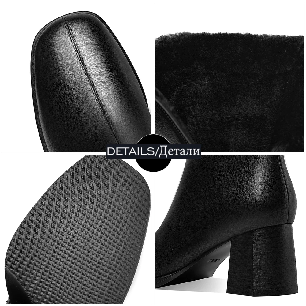 WETKISS Snow Boots Women Ankle Boots Genuine Leather Metal Decoration Square Toe Block Heels Fluffy Shoes Ladies Chunky Booties
WETKISS Snow Boots Women Ankle Boots Genuine Leather Metal Decoration Square Toe Block Heels Fluffy Shoes Ladies Chunky Booties