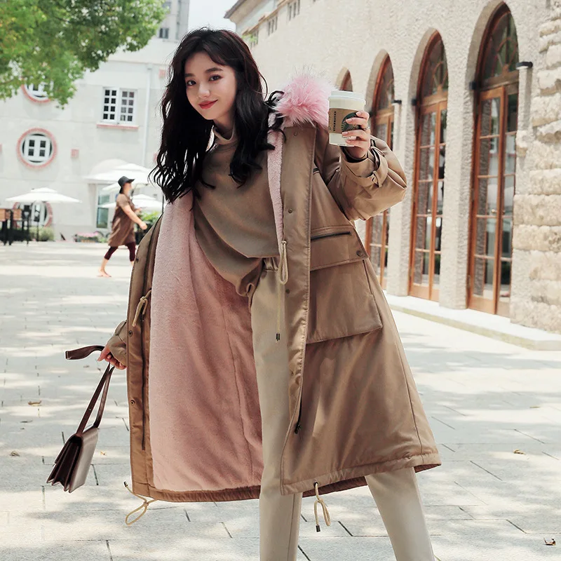 Новое поступление корейской версии женской средней и длинной одежды из хлопка с