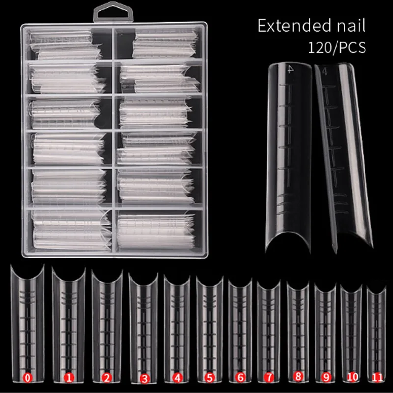 120pcs Quick Building False Nail Tips Mold Form Acrylic Extension System Fake Nails Art Builder UV Gel Manicure Tools - купить по