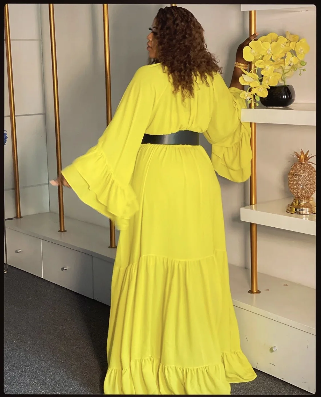Yellow Chiffion Women Dress Flare Long Sleeve Summer African Long Maxi Robe New High Waist Female Vestiods Chic New Lady Robe
Yellow Chiffion Women Dress Flare Long Sleeve Summer African Long Maxi Robe New High Waist Female Vestiods Chic New Lady Robe