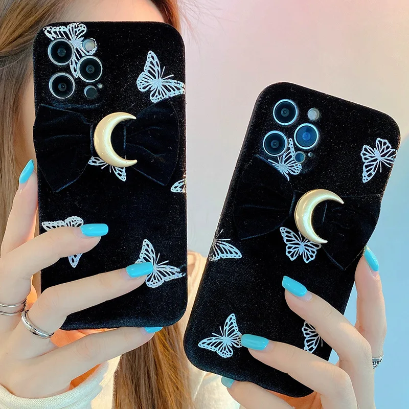 Moon Bow Black Velvet suitable for Apple 13 mobile phone case iphone12pro autumn and winter XS soft shell female XR
Moon Bow Black Velvet suitable for Apple 13 mobile phone case iphone12pro autumn and winter XS soft shell female XR