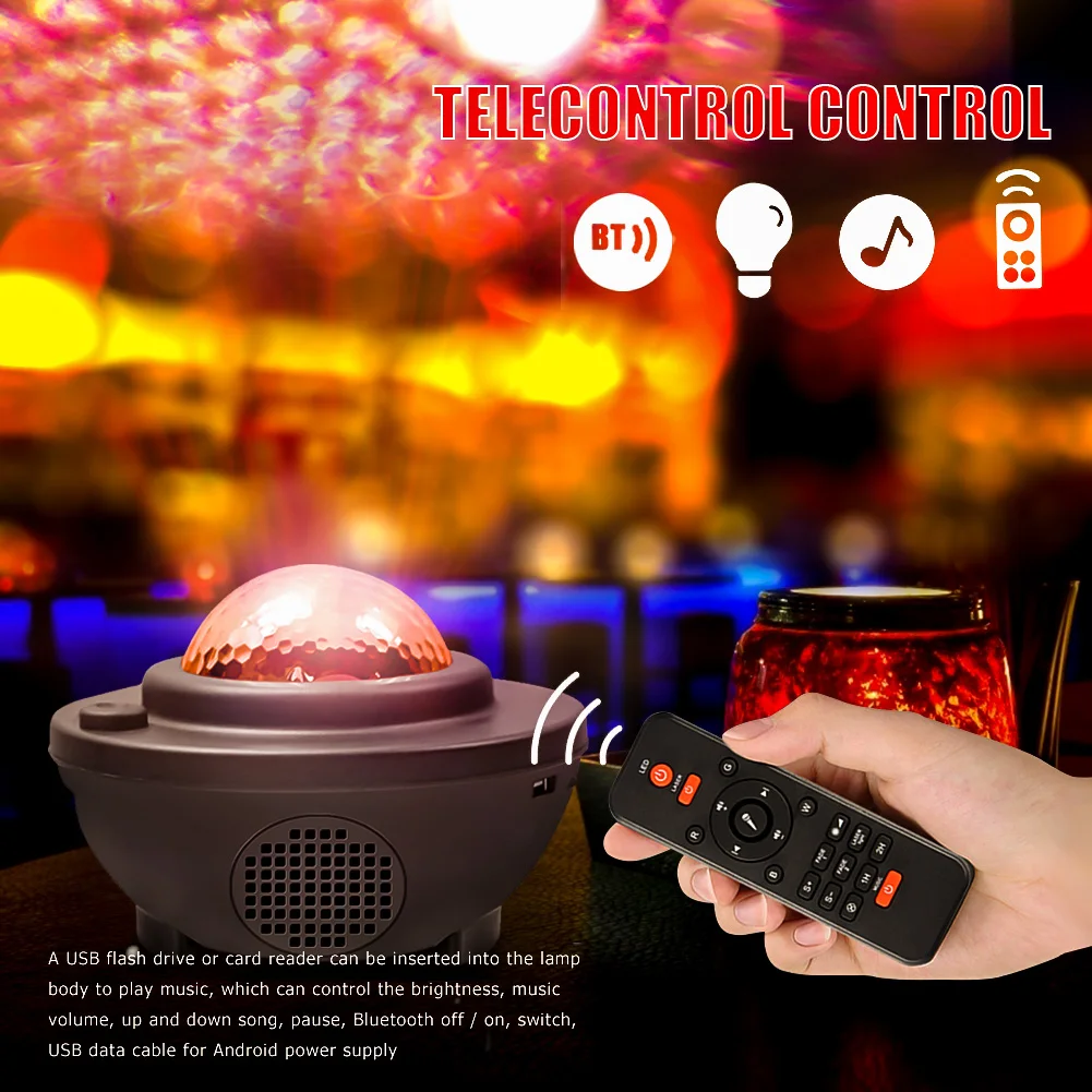 LED Laser Projector Light Starry Sky Water Waving Romantic USB Music Player Remote Control Sound-Activated Lamp Gifts
LED Laser Projector Light Starry Sky Water Waving Romantic USB Music Player Remote Control Sound-Activated Lamp Gifts