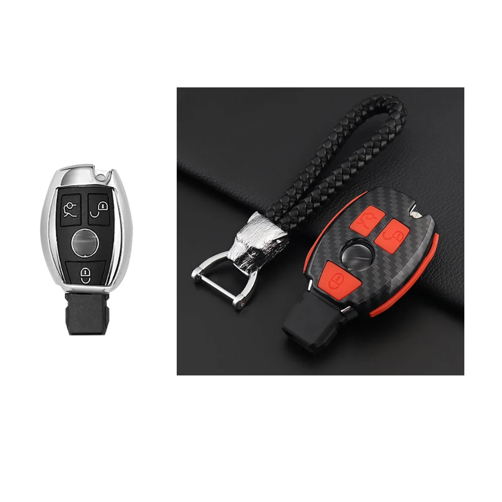 ABS Carbon Fiber Shell+Silicone Cover Remote Key Holder Fob Case&KeyChain For Benz Series
ABS Carbon Fiber Shell+Silicone Cover Remote Key Holder Fob Case&KeyChain For Benz Series