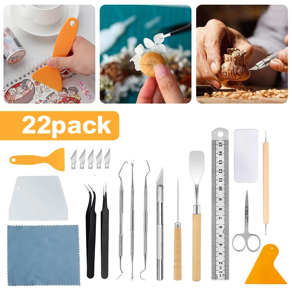 22PCS Craft Vinyl Weeding Tools Set Vinyl Tool Kit for Cutting Carving DIY Work Craft Handmade Tool Lettering DIY Accessories
22PCS Craft Vinyl Weeding Tools Set Vinyl Tool Kit for Cutting Carving DIY Work Craft Handmade Tool Lettering DIY Accessories