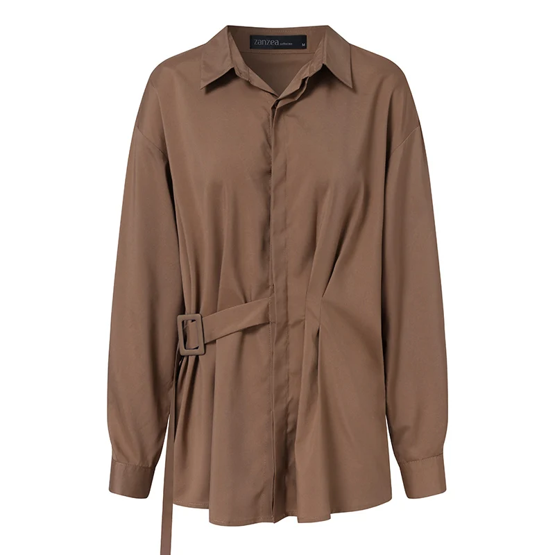 ZANZEA Fashion Women Blouse OL Ladies Solid Shirt Elegant Long Sleeve Lapel Neck Work Blusas Casual Buttons Belted Tops Chemise
ZANZEA Fashion Women Blouse OL Ladies Solid Shirt Elegant Long Sleeve Lapel Neck Work Blusas Casual Buttons Belted Tops Chemise