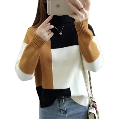 2022 Women's Autumn and Winter New Fashion 6-color Korean Loose Thick Sweater Pullover High Neck Short Geometric Sweater
2022 Women's Autumn and Winter New Fashion 6-color Korean Loose Thick Sweater Pullover High Neck Short Geometric Sweater