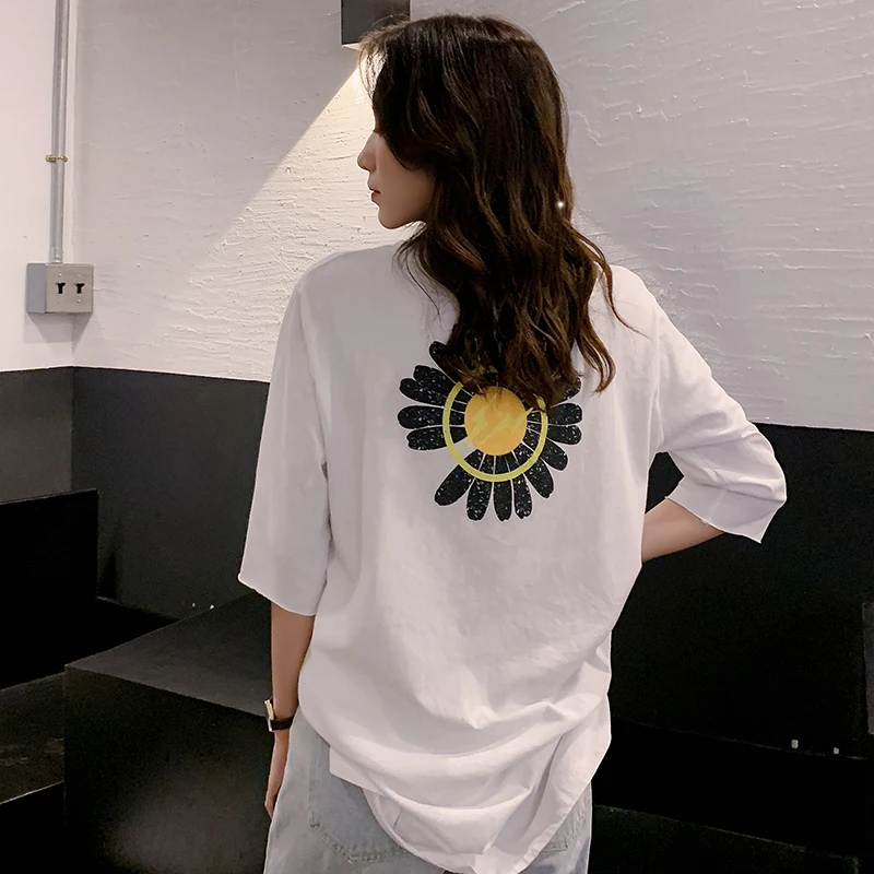 Make han edition short-sleeved summer new white T-shirt female loose half sleeve shirt joker cotton coat ins
Make han edition short-sleeved summer new white T-shirt female loose half sleeve shirt joker cotton coat ins