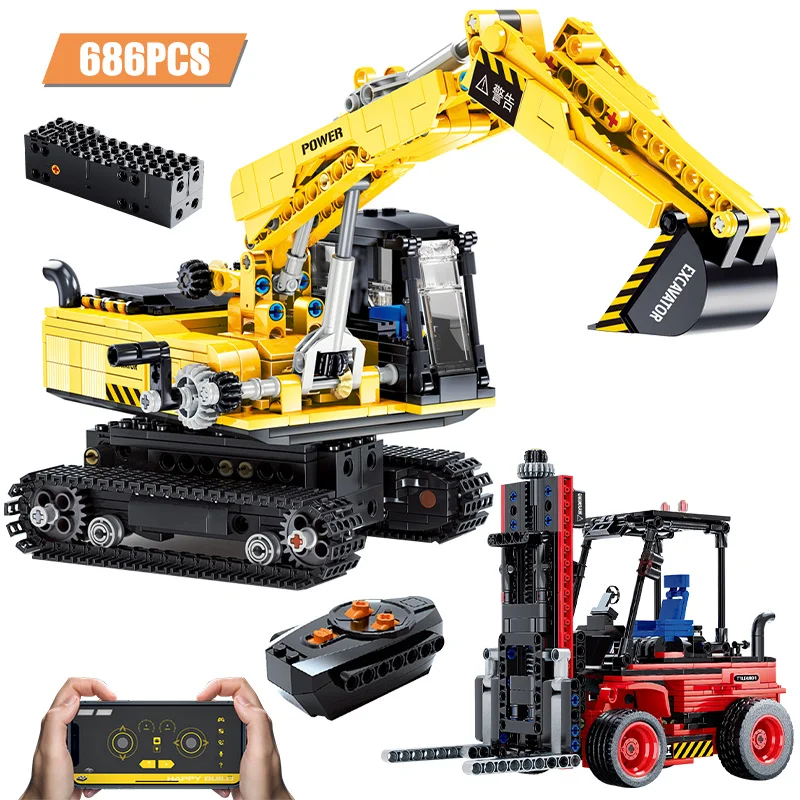 Technical Engineering Remote Control Excavator Car Building Blocks Bulldozer Crane RC Forklift Truck Bricks Toys for Kids Gifts
Technical Engineering Remote Control Excavator Car Building Blocks Bulldozer Crane RC Forklift Truck Bricks Toys for Kids Gifts