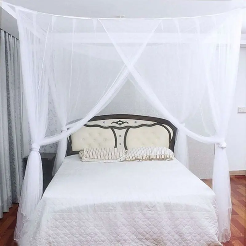 

Mosquito Net Canopy 4-Corner Post Student Canopy Bed Curtains Accessories Home Use Netting Queen King Size 190 x 210 x 240cm