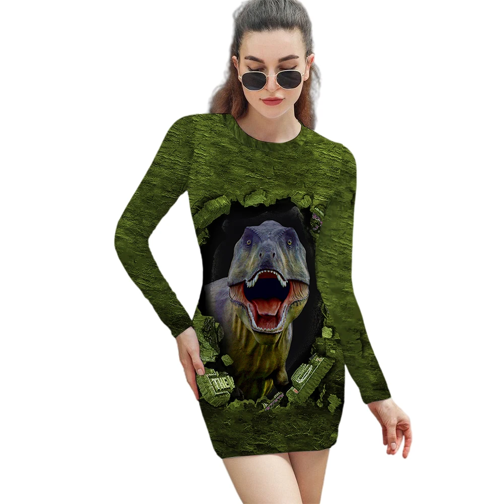 3D Dress Dinosaur Dresses Women Animal Gothic 3d Print Womens Clothing Mini Evening Beach Korean Style O Neck Bag Hip Skirt
3D Dress Dinosaur Dresses Women Animal Gothic 3d Print Womens Clothing Mini Evening Beach Korean Style O Neck Bag Hip Skirt