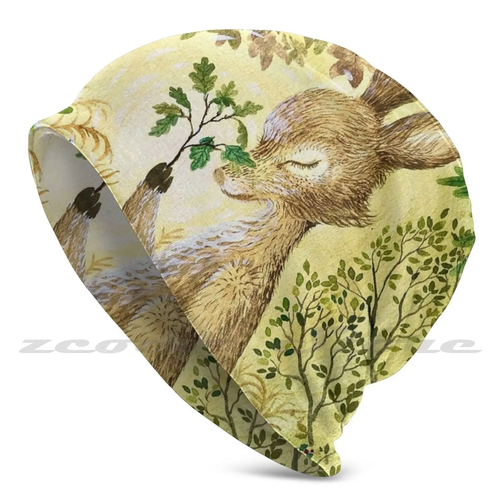 Женский вязаный пуловер с рисунком оленя, дерева и деревьев 
Женский вязаный пуловер с рисунком оленя, дерева и деревьев