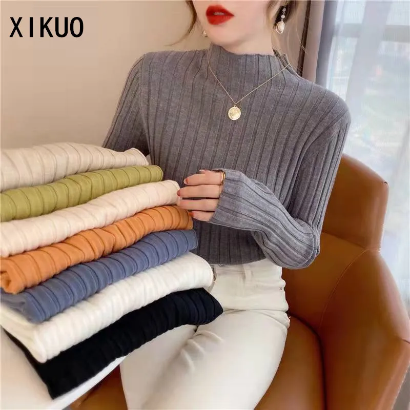 Women's Half-high Collar Base Sweater Korean Style Simple and Loose Western Style Elegant Pullover Sweater All-match Trend Top
Women's Half-high Collar Base Sweater Korean Style Simple and Loose Western Style Elegant Pullover Sweater All-match Trend Top