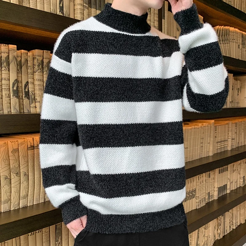 Vintage Spring Autumn Warm Striped Fur Mink Fleece Half Turtleneck Sweater Pullover
Vintage Spring Autumn Warm Striped Fur Mink Fleece Half Turtleneck Sweater Pullover
