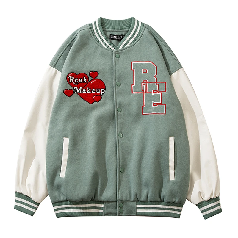 High Street Harajuku Varsity Jacket Men Letter Embroidery Splice Baseball Jackets Women Fashion Casual Oversized Coat Streetwear
High Street Harajuku Varsity Jacket Men Letter Embroidery Splice Baseball Jackets Women Fashion Casual Oversized Coat Streetwear