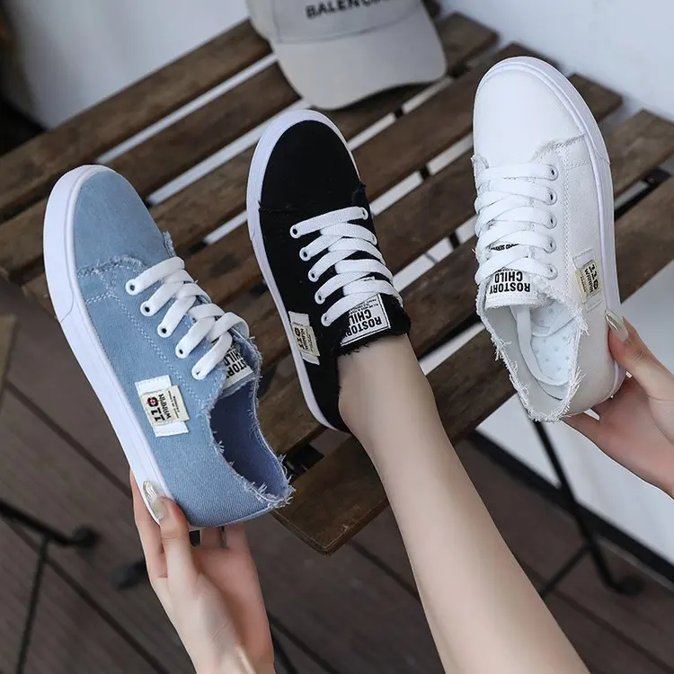 Canvas Shoes Woman 2020 New Arrival Lace-up Spring&Autumn Sneakers for Girls Fashion Denim Solid Blue White Casual Shoes Tennis
Canvas Shoes Woman 2020 New Arrival Lace-up Spring&Autumn Sneakers for Girls Fashion Denim Solid Blue White Casual Shoes Tennis