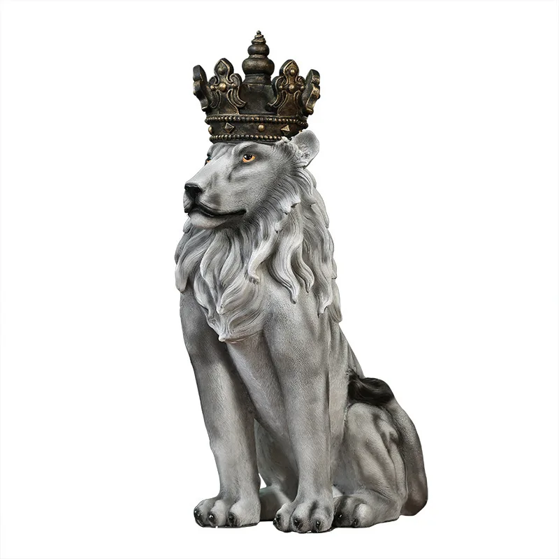 78CM NORDIC STYLE CROWN LION KING STATUE RESIN CRAFTS SIMULATION LION ANIMALS ART SCULPTURE HOME DECORATION ACCESSORIES R2904
78CM NORDIC STYLE CROWN LION KING STATUE RESIN CRAFTS SIMULATION LION ANIMALS ART SCULPTURE HOME DECORATION ACCESSORIES R2904