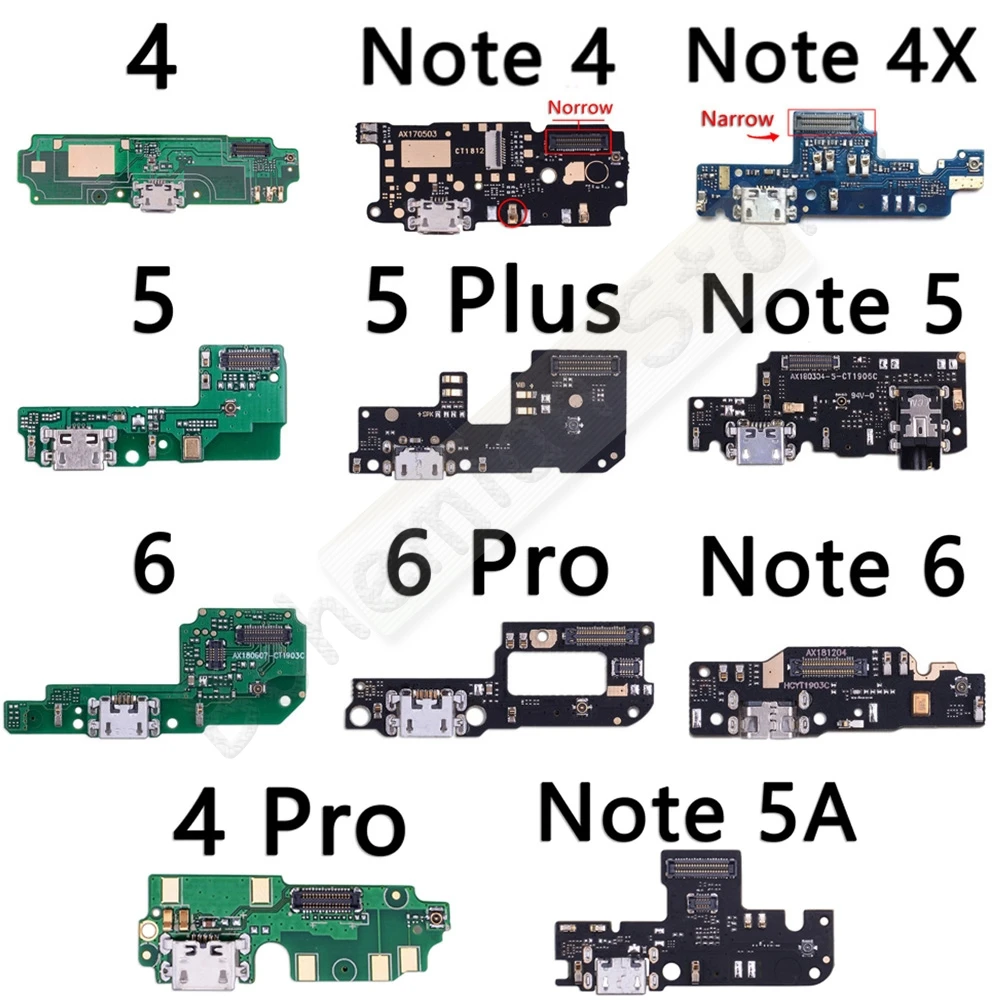 

USB Charger For Xiaomi Redmi Note 4 4A 4x 5 5A 6 6A Pro Prime Plus GloBal Mic Board Port Connector Dock Charging Flex Cable