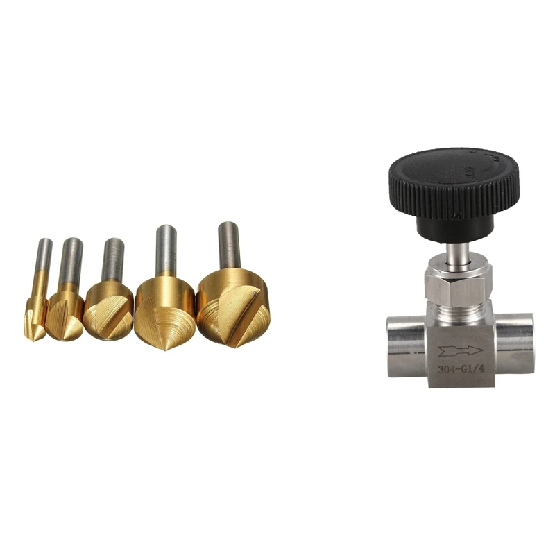 5 Tlg HSS Countersink Counterbore Countersinks Set with Female Thread SS Flow Control Shut Off Needle Valve
5 Tlg HSS Countersink Counterbore Countersinks Set with Female Thread SS Flow Control Shut Off Needle Valve