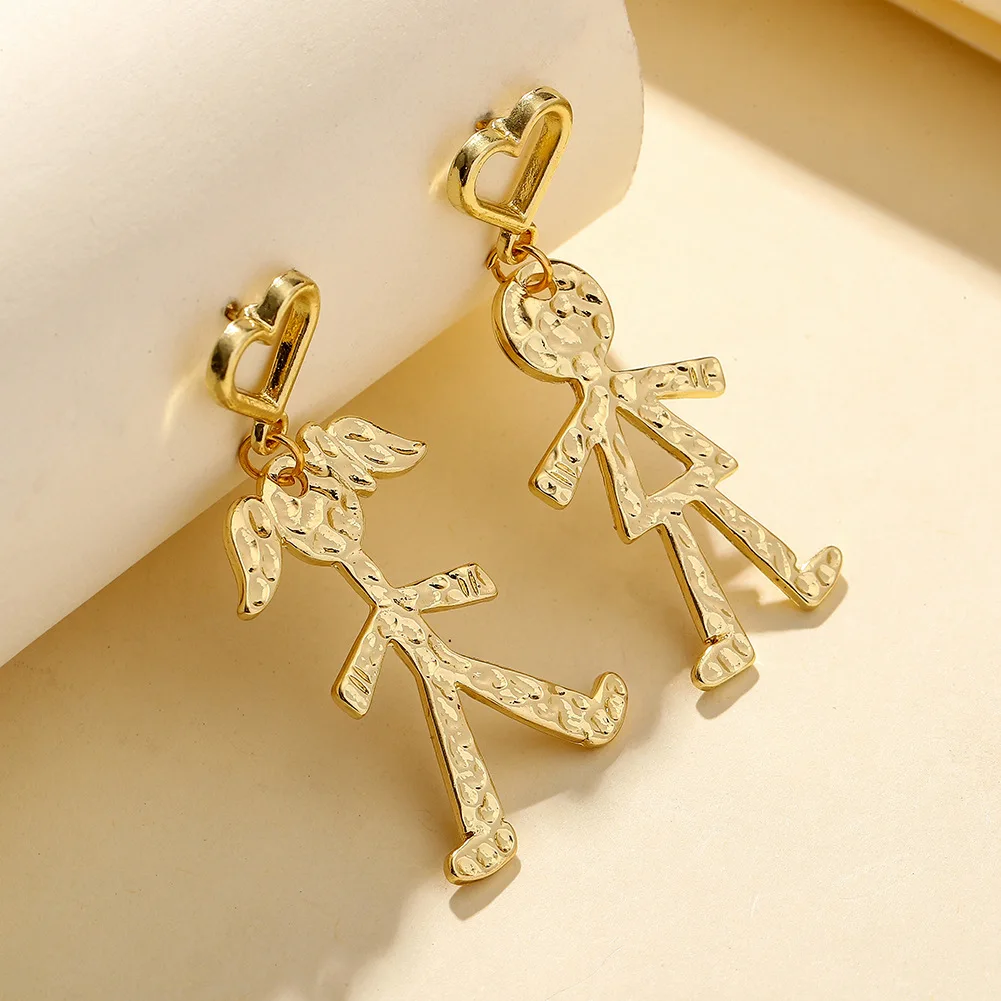 2021 new style abstract boy girl personality playful earrings fashion love cute jewelry woman ladies | Украшения и аксессуары