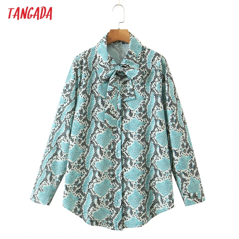 Блузка Женская Осенняя со змеиным принтом, бантом на шее и длинным рукавом
Блузка Женская Осенняя со змеиным принтом, бантом на шее и длинным рукавом