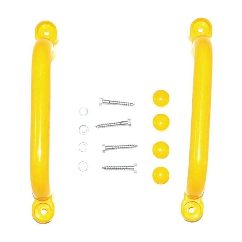 2 Piece Set of Yellow Handle with Handle Solid Safety Toy Set Handle for Climbing Frame Tree House Dens Play House,Etc