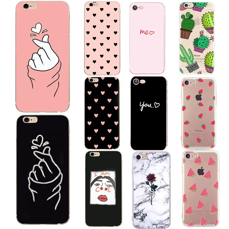 Модный милый чехол с рисунком кактуса Love Heart для Capas iPhone X XS 7 8 Plus 6 6S 5 S 5S SE