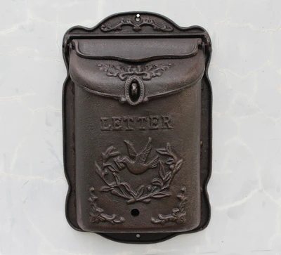 Rural Style Heavy Duty Wall Mounted Cast Iron Mailbox Metal Mail Box Newspaper Letter Post Rustic Postbox Gardon Yard Decor | Дом и сад