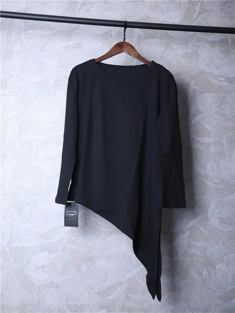 Men's Long Sleeve T Shirt Spring And Autumn New Dark Round Collar Personality Irregular Diagonal Hem Split Design t Shirt 
Men's Long Sleeve T Shirt Spring And Autumn New Dark Round Collar Personality Irregular Diagonal Hem Split Design t Shirt